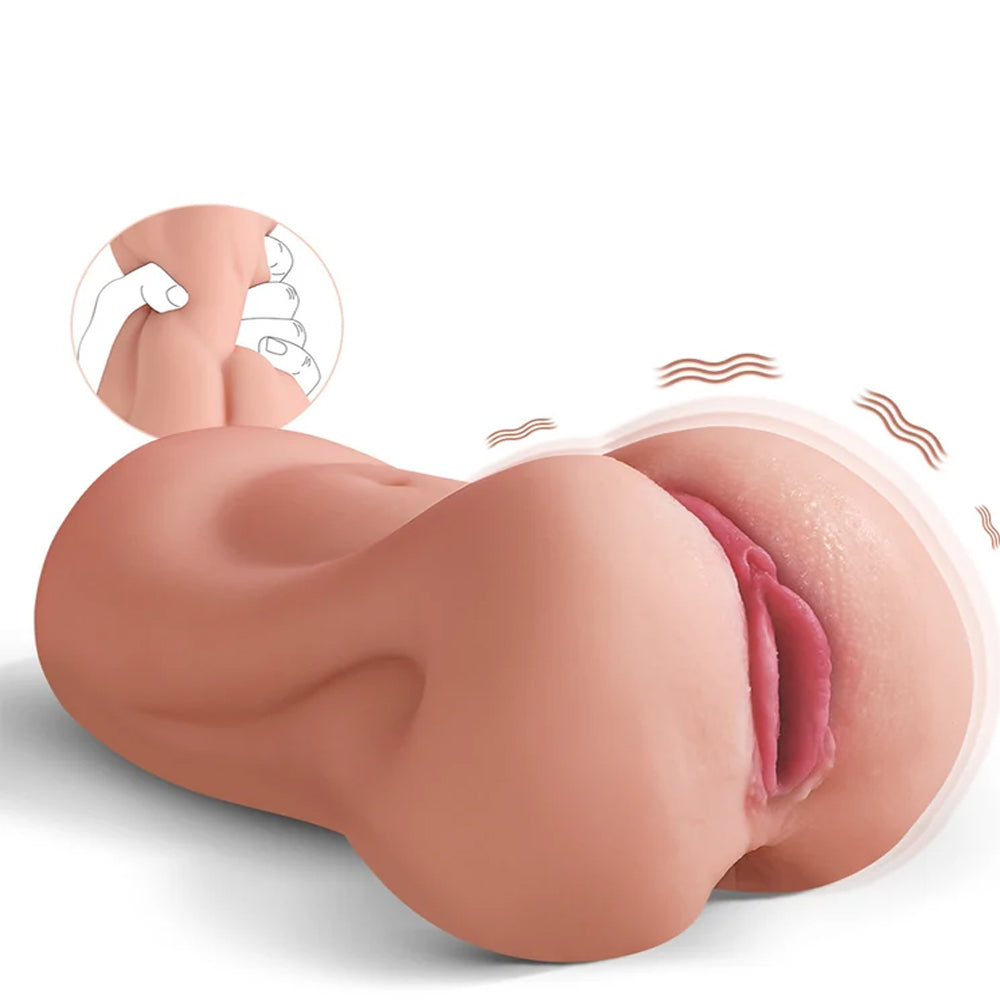 Roze Vibrerende Kunstvagina Met Zachte Kleine Schaamlippen