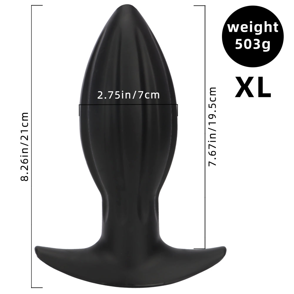 Grooved Silicone Giant Butt Plug Kit