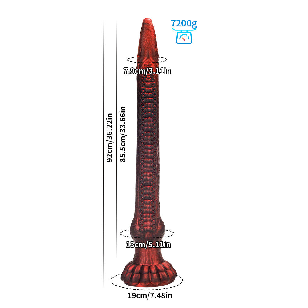 Blauwe Alien Tenticle Dildo 91 cm Lang