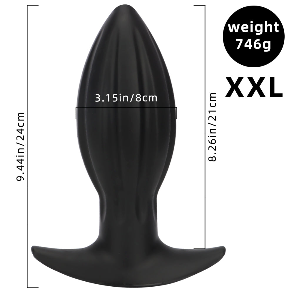 Grooved Silicone Giant Butt Plug Kit