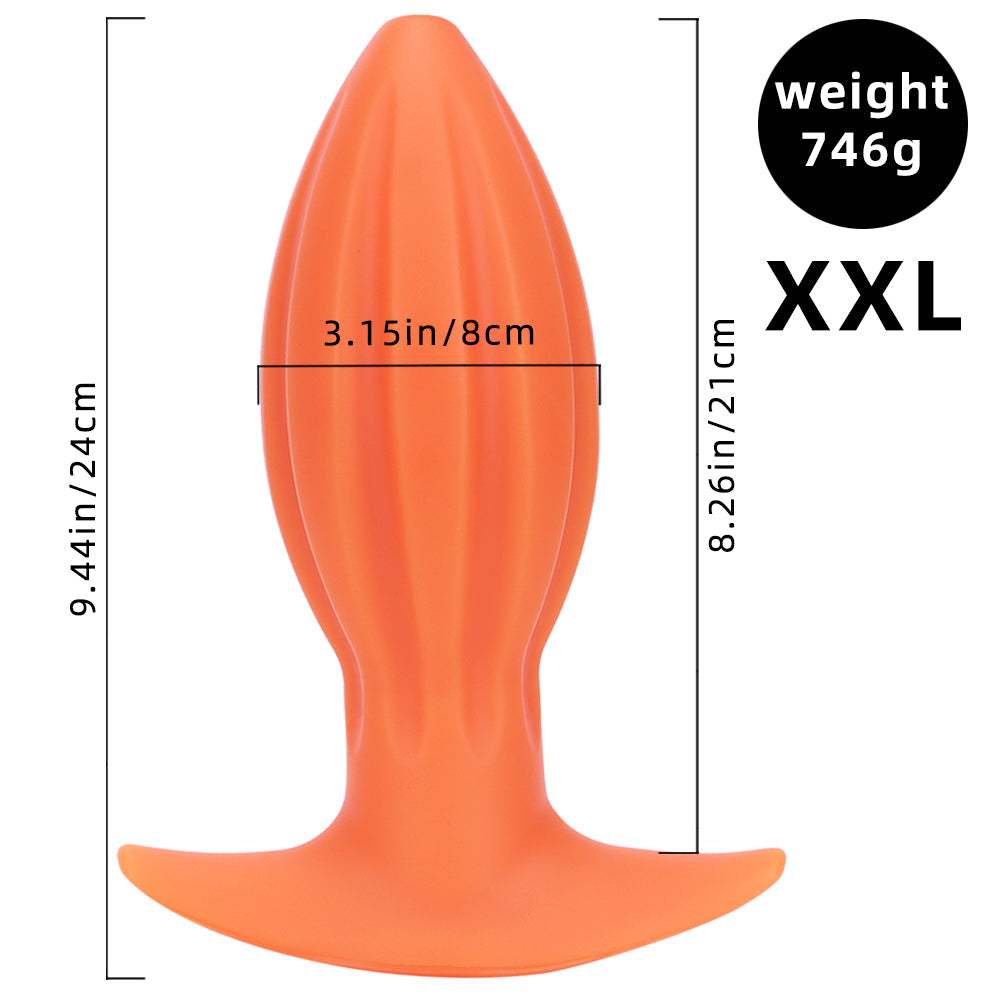 Grooved Silicone Giant Butt Plug Kit