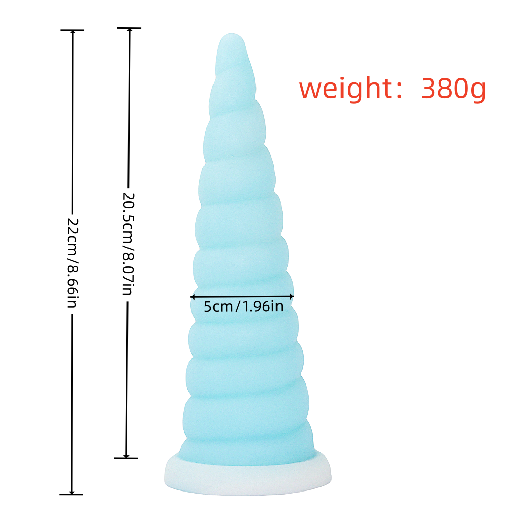 Blauwe Unicorn Dildo met Geribbelde Structuur