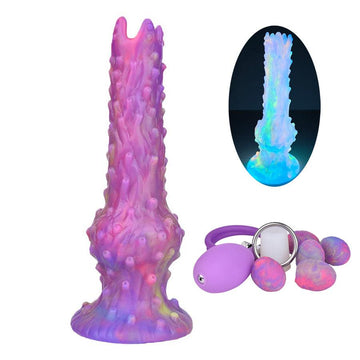 23cm Lichtgevende Silicone Dildo Met Alien Eierfunctie
