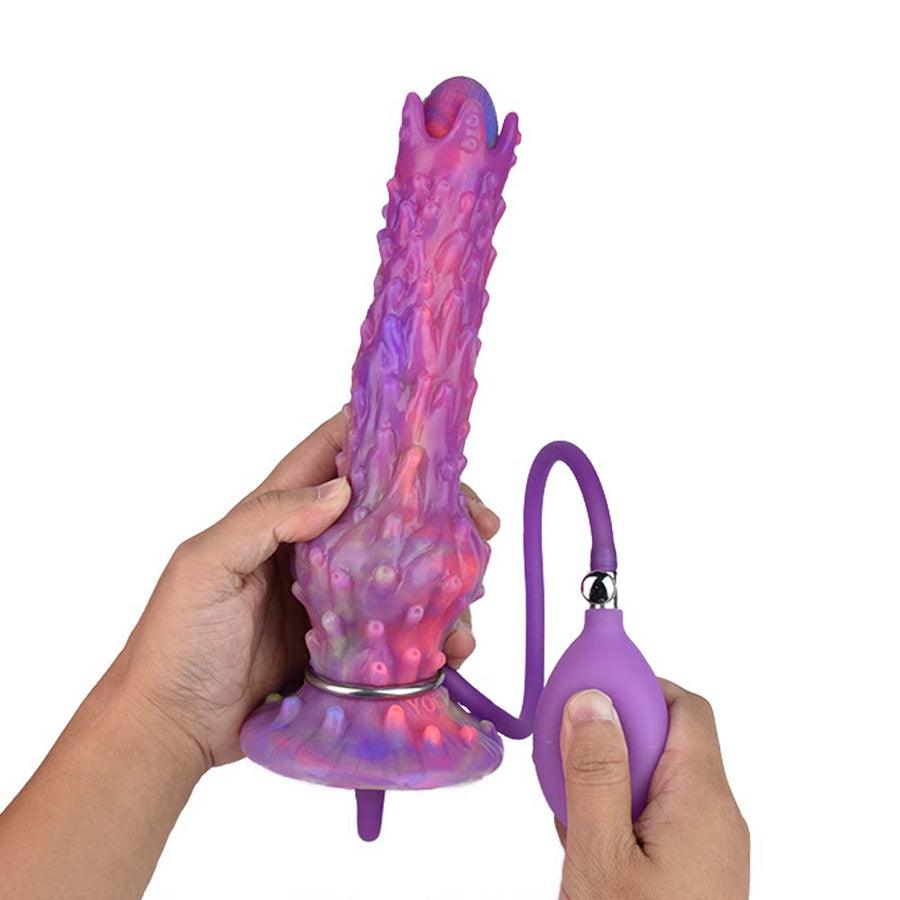 23cm Lichtgevende Silicone Dildo Met Alien Eierfunctie