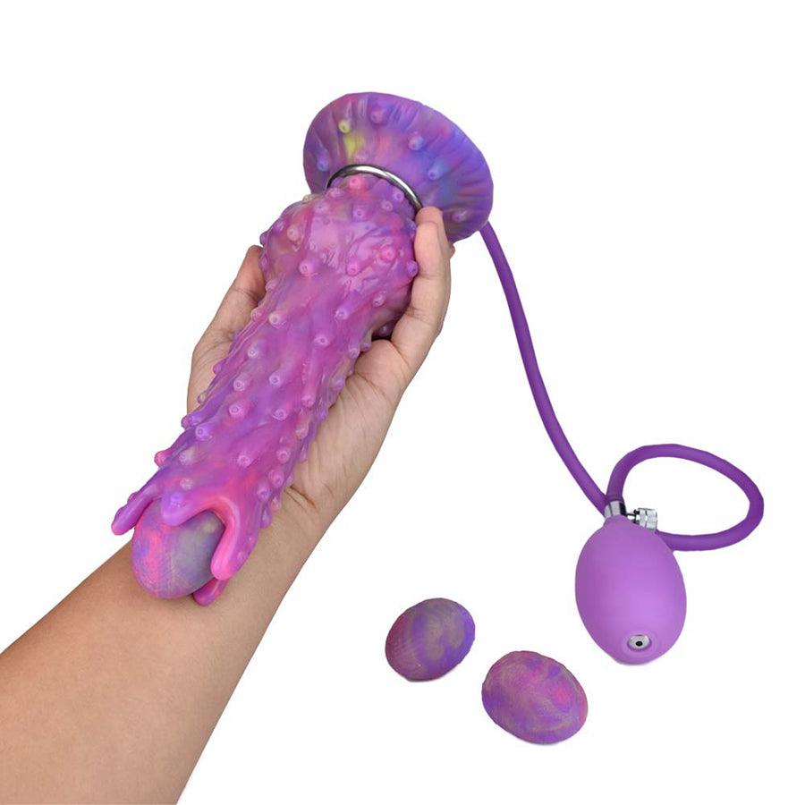 23cm Lichtgevende Silicone Dildo Met Alien Eierfunctie