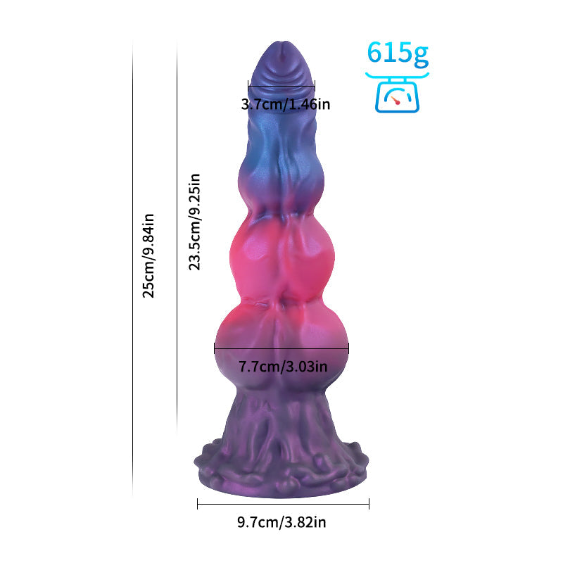 25 cm Drie knot Macarons Fantasy Dogdildo
