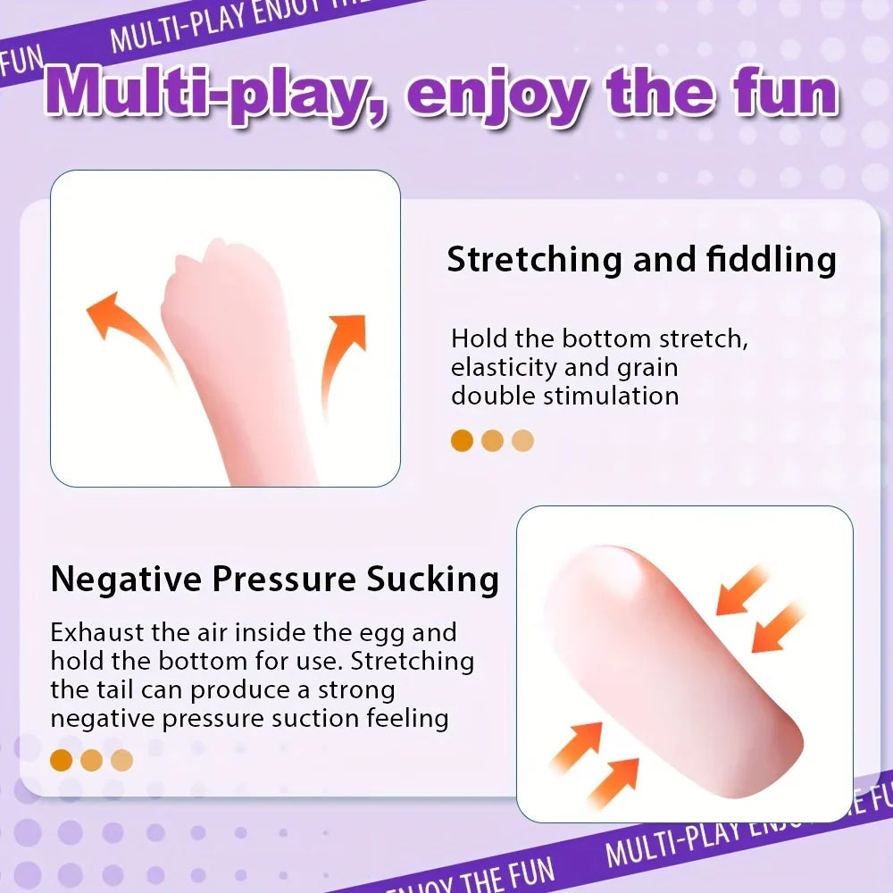 Portable Male Masturbator 3D Zachte Ei Design