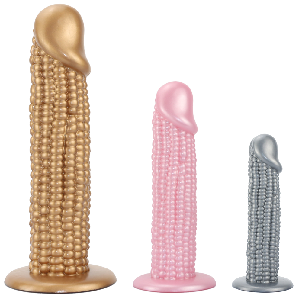 Zachte Siliconen Maïskolf Anaal Dildo met Noppen