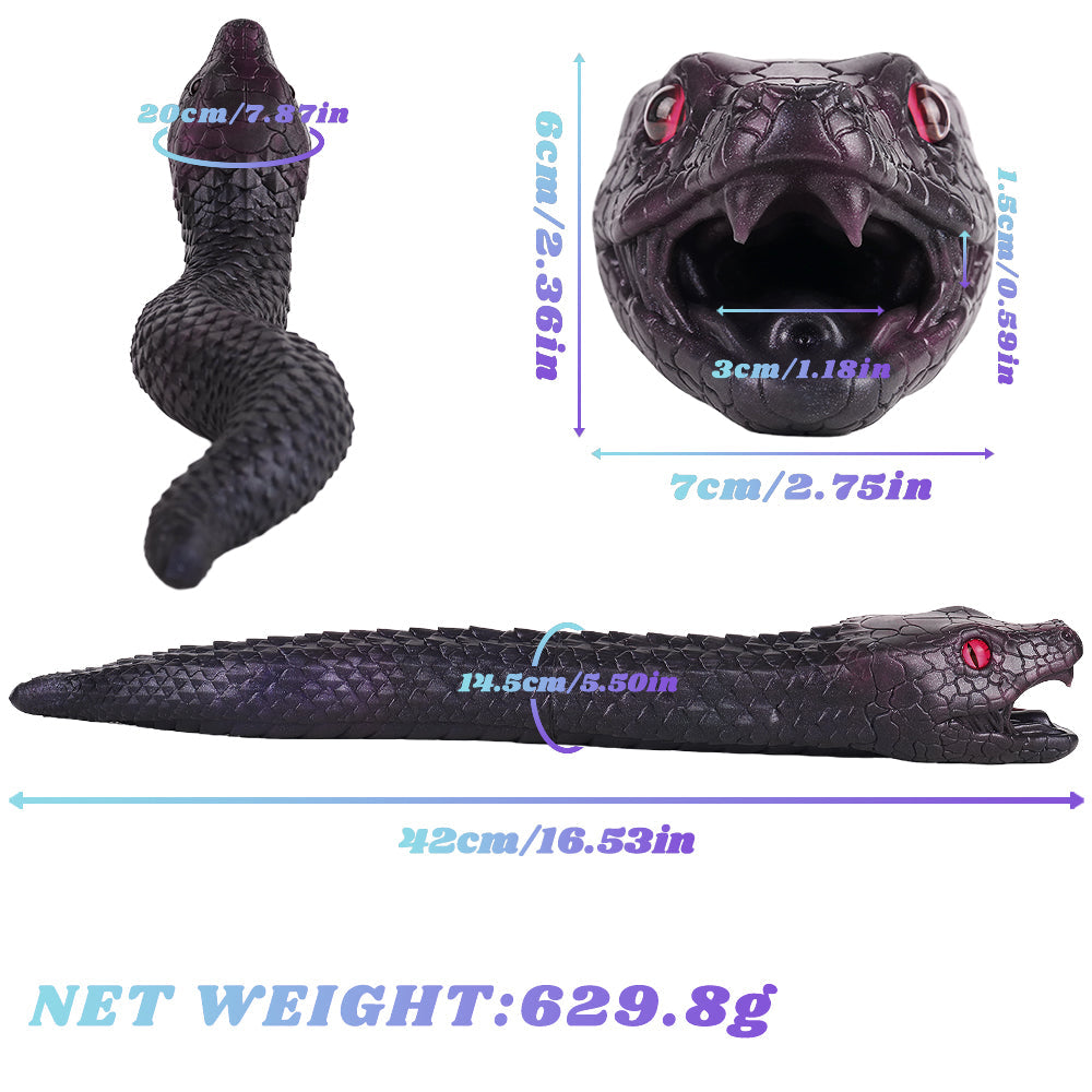 42 cm Zwarte Rode Slangen Silicone Fleshlight