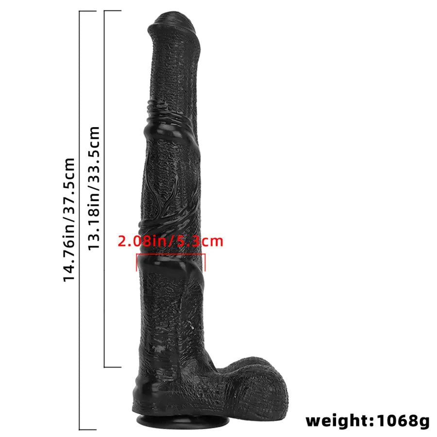 37cm Realistische XXL Horse Black Dildo