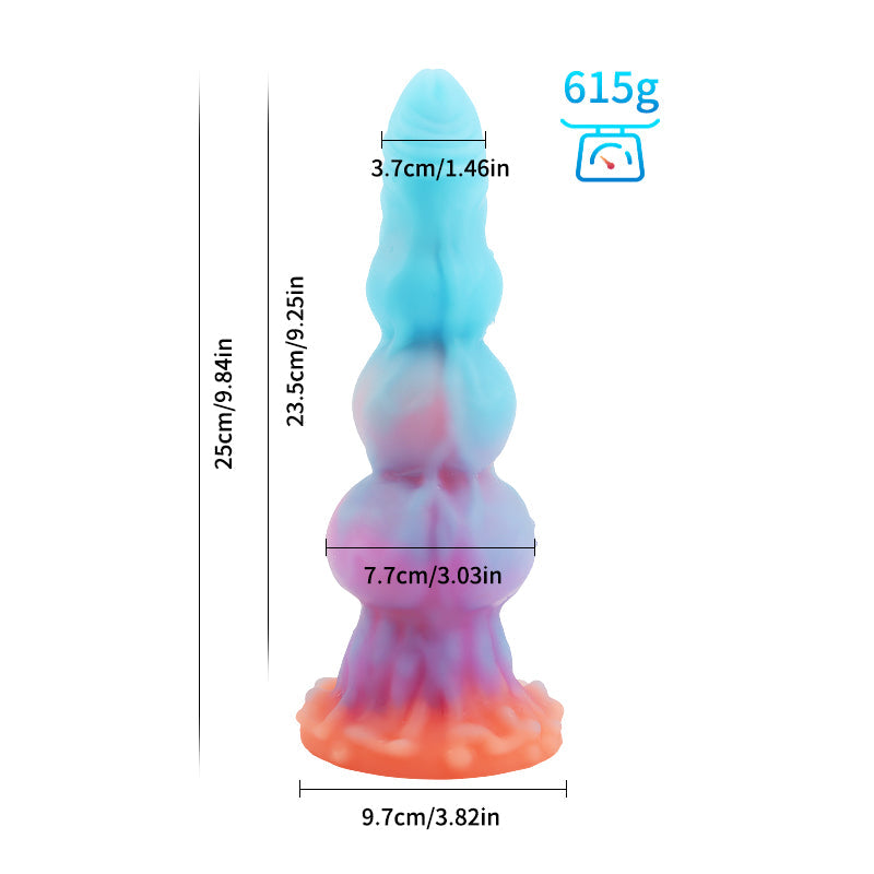 25 cm Drie knot Macarons Fantasy Dogdildo