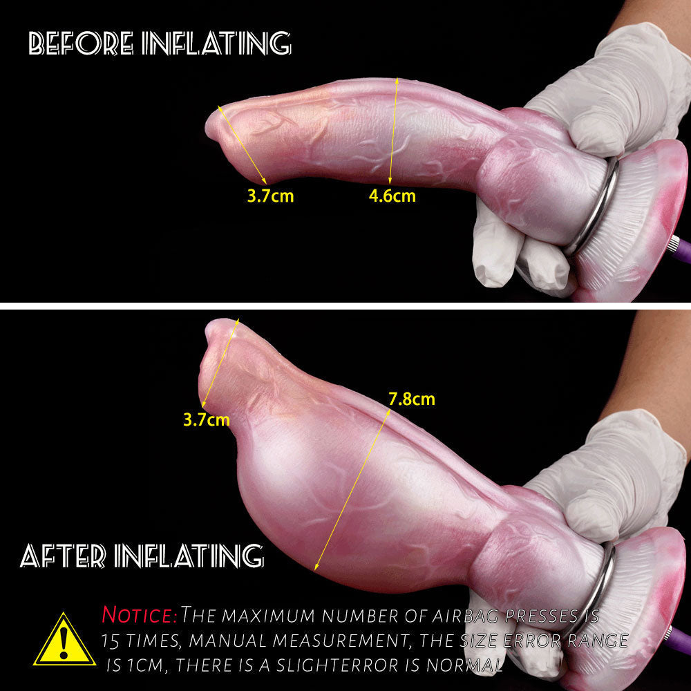 Roze Bulldog Dildo Opblaasbaar 22 cm
