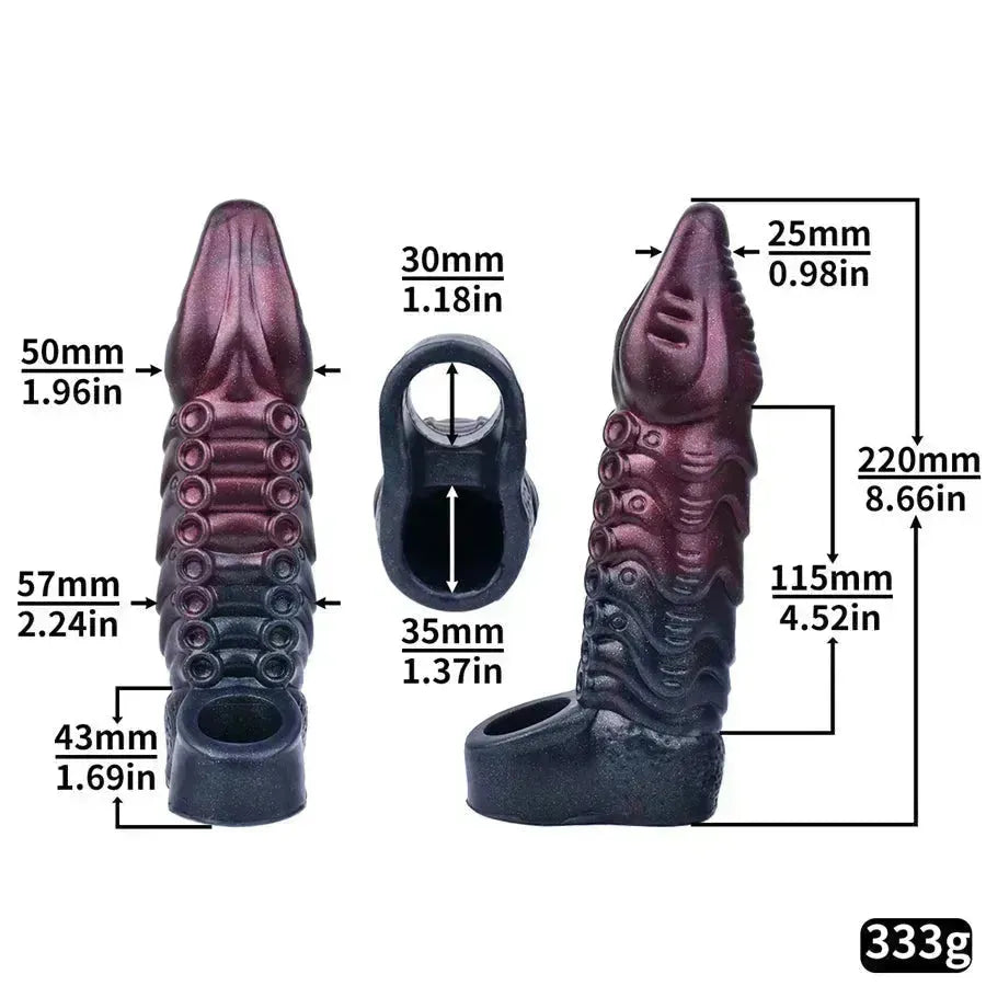 Holle Fantasy Tenticle Textuur Penis Sleeve