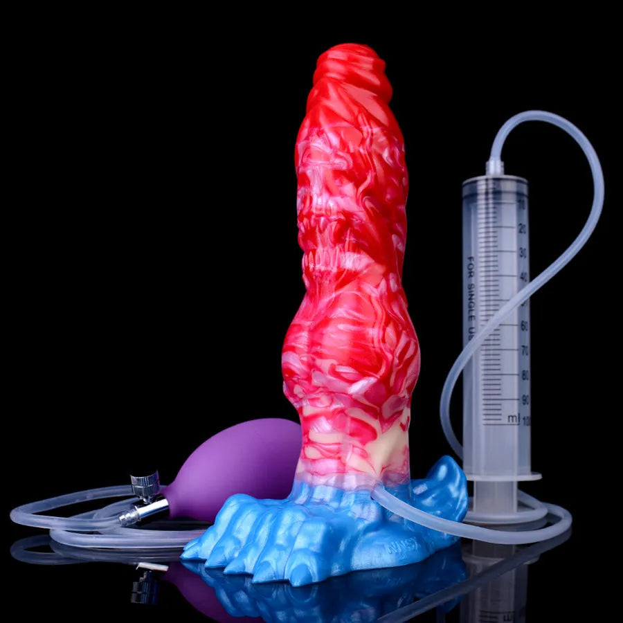 Monster Inflatabledildo Met Knot En Spuitfunctie