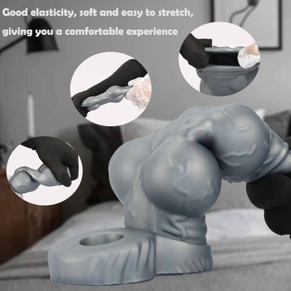 Gray Double Knot Dog Penis Sleeve
