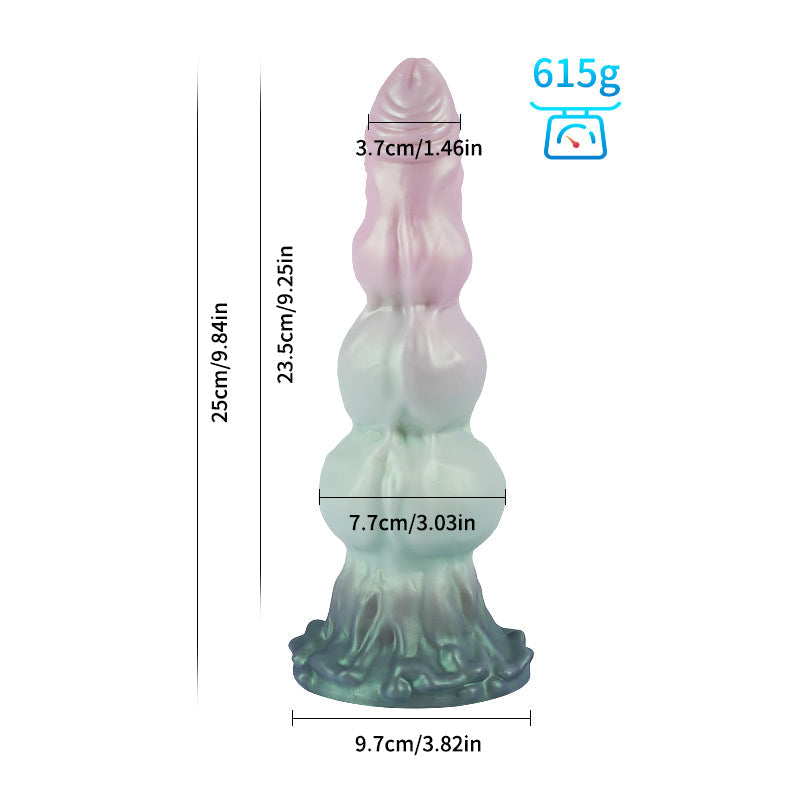 25 cm Drie knot Macarons Fantasy Dogdildo