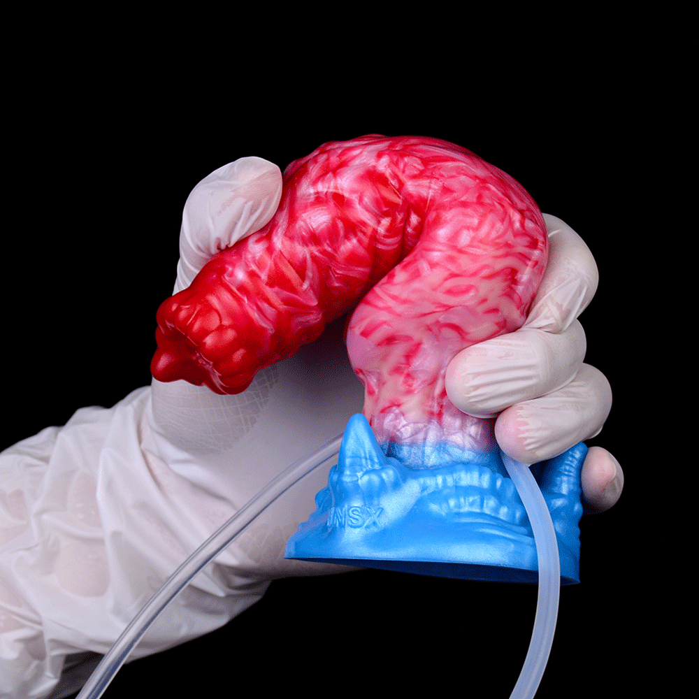 18cm Opblaasbare Honden Knot Squirting Dildo