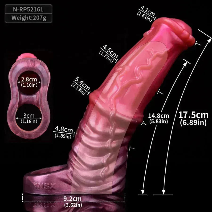 Realistische Siliconen Horse Cock Sleeve Extra Groot