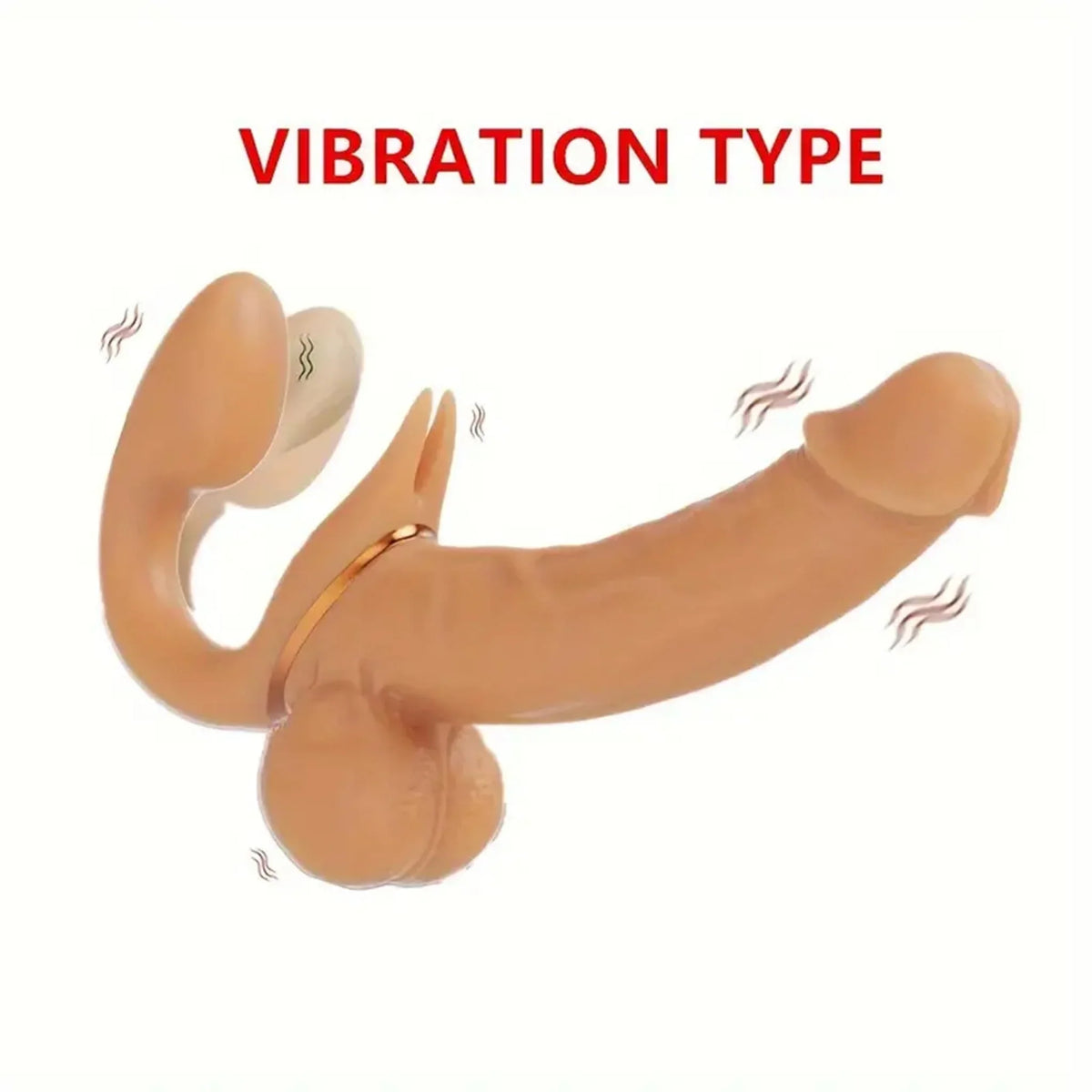 18cm Realistische Dubbele Vibrerende Strapless Dildo