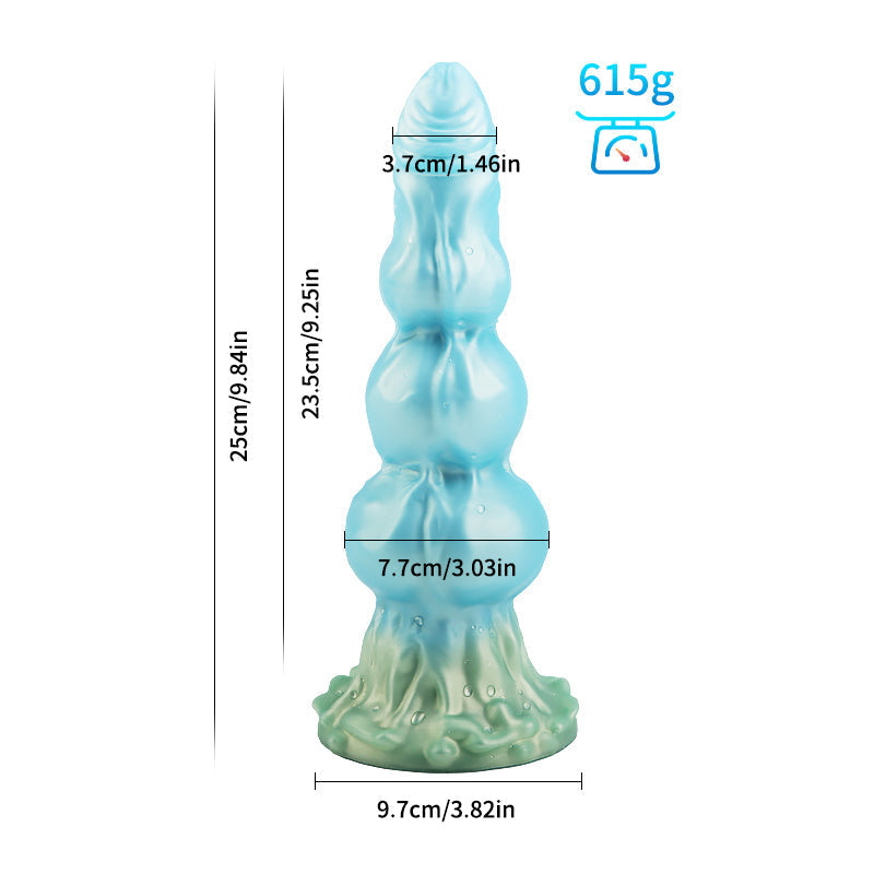 25 cm Drie knot Macarons Fantasy Dogdildo
