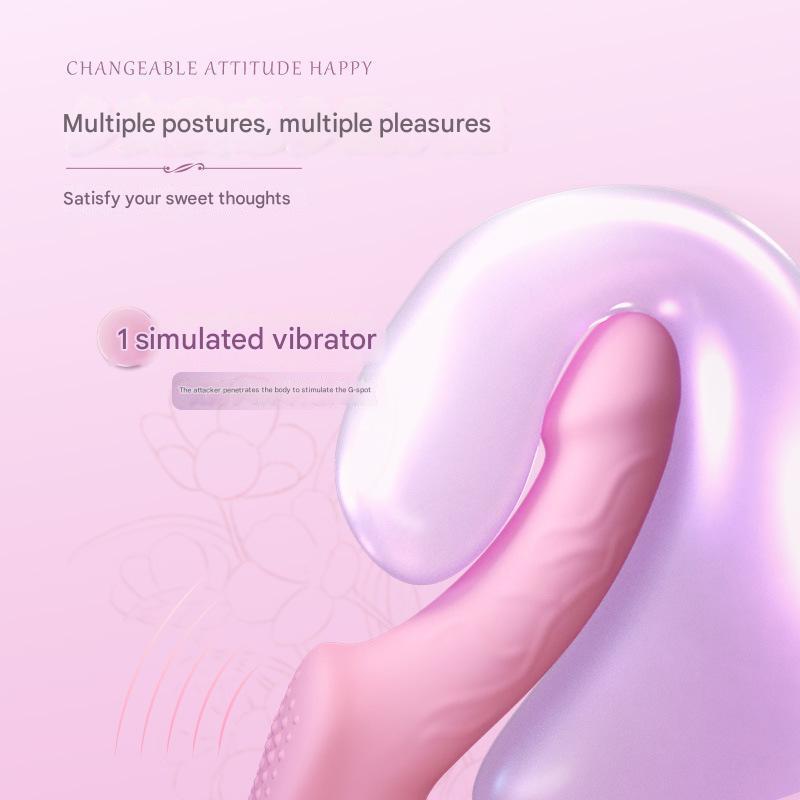 Roze Dubbele Strapless Dildo Met Drie Vibratiemotoren
