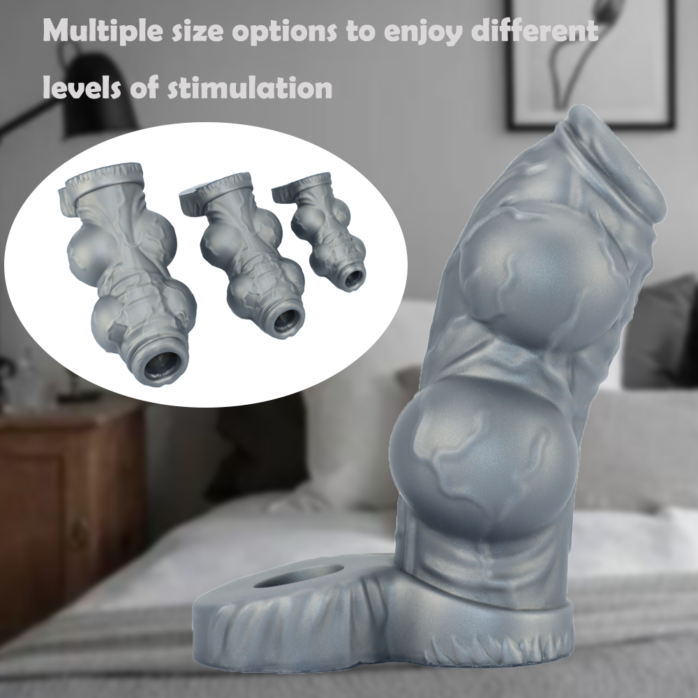 Gray Double Knot Dog Penis Sleeve