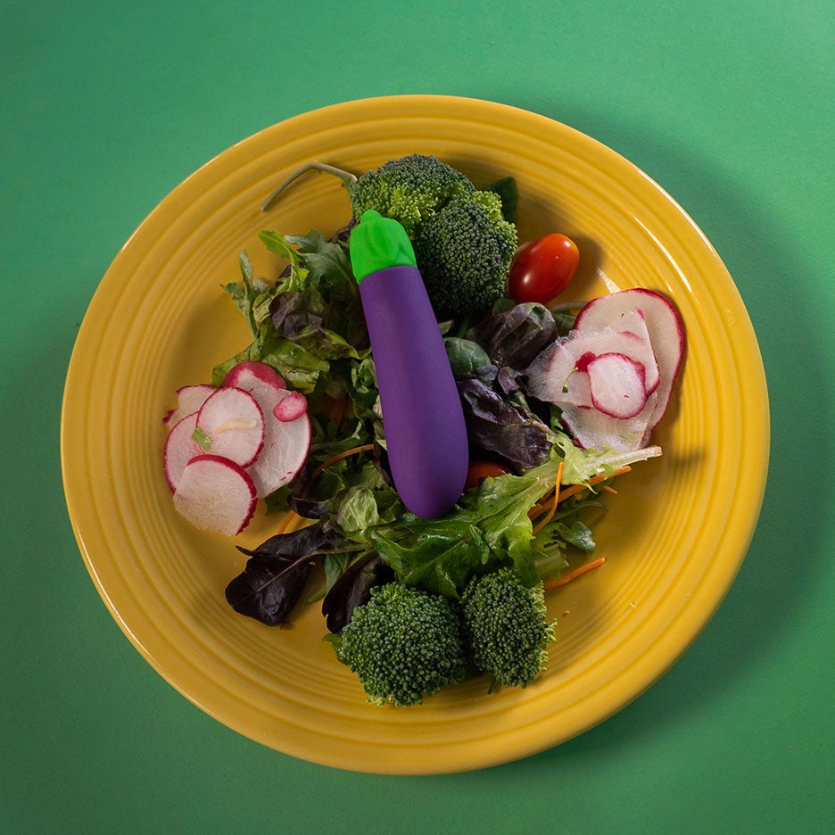 Paarse Mini Clitoris Vibrator Met Aubergine Vorm