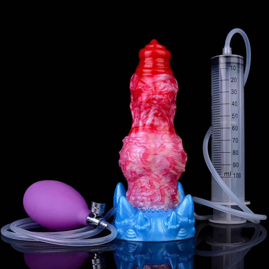 17cm Dog Inflatabledildo Met Squirtingfunctie