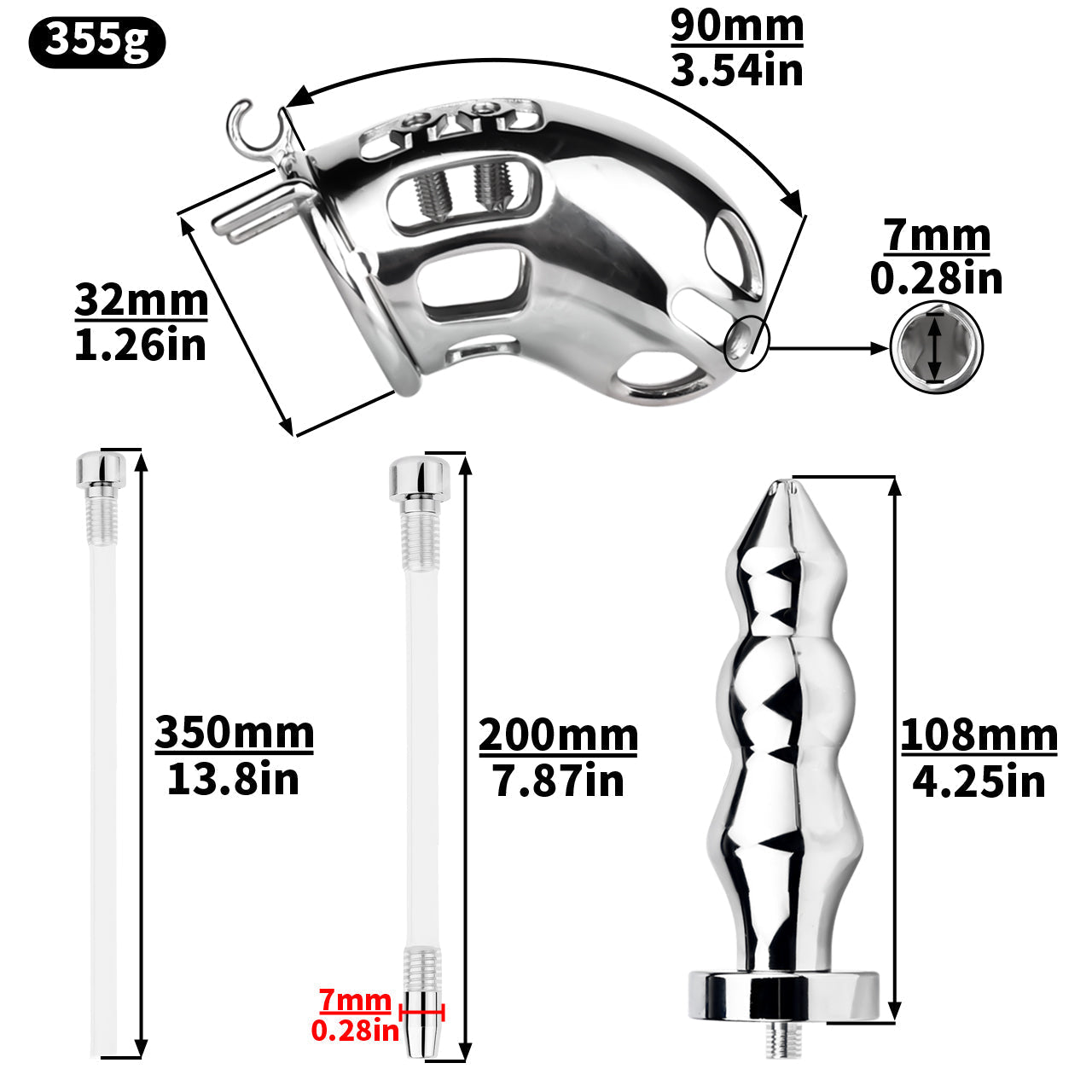 Metalen Kuisheidskooi Met Buttplug Voor BDSM