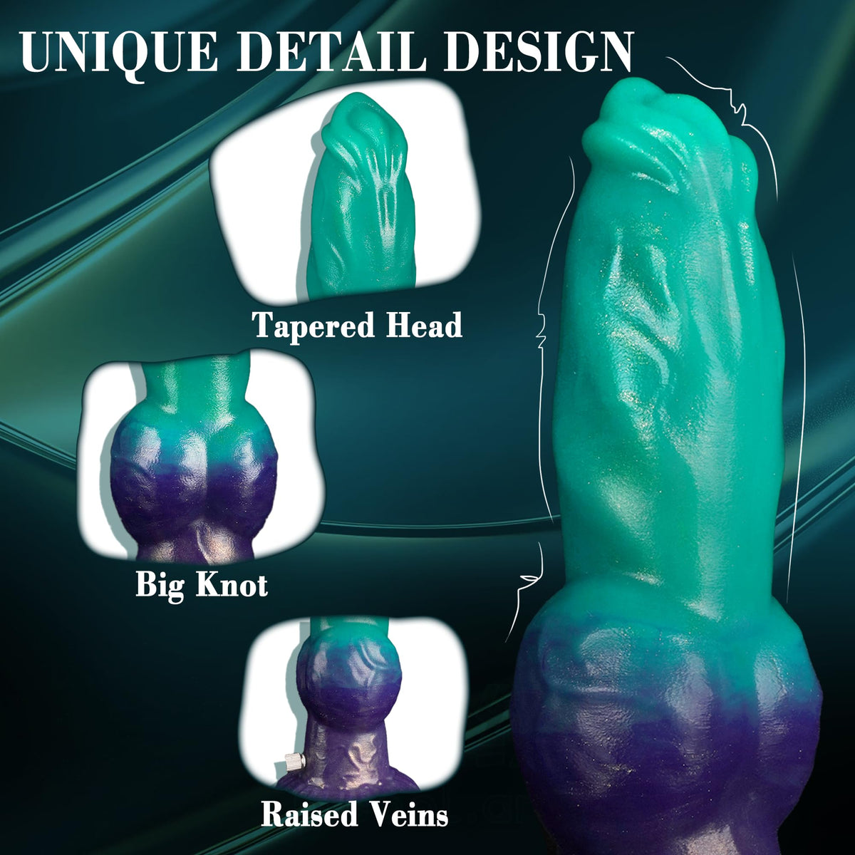 20cm Groene Inflatable Dog Dildo Met Knot
