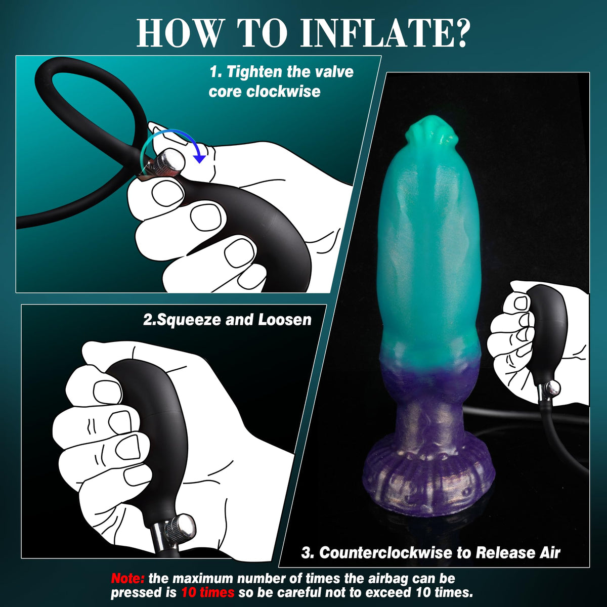 20cm Groene Inflatable Dog Dildo Met Knot