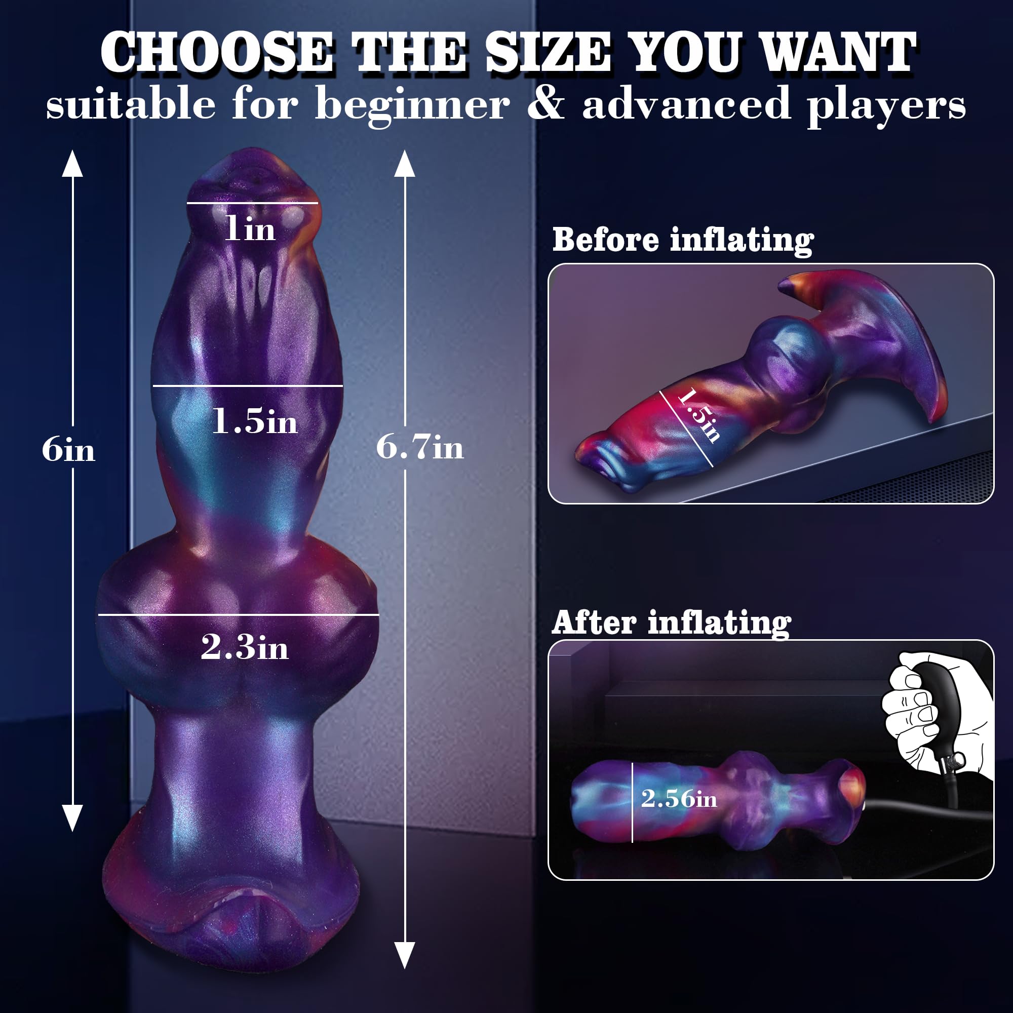 17 cm Fantasy Dog Knot Opblaasbare Buttplug
