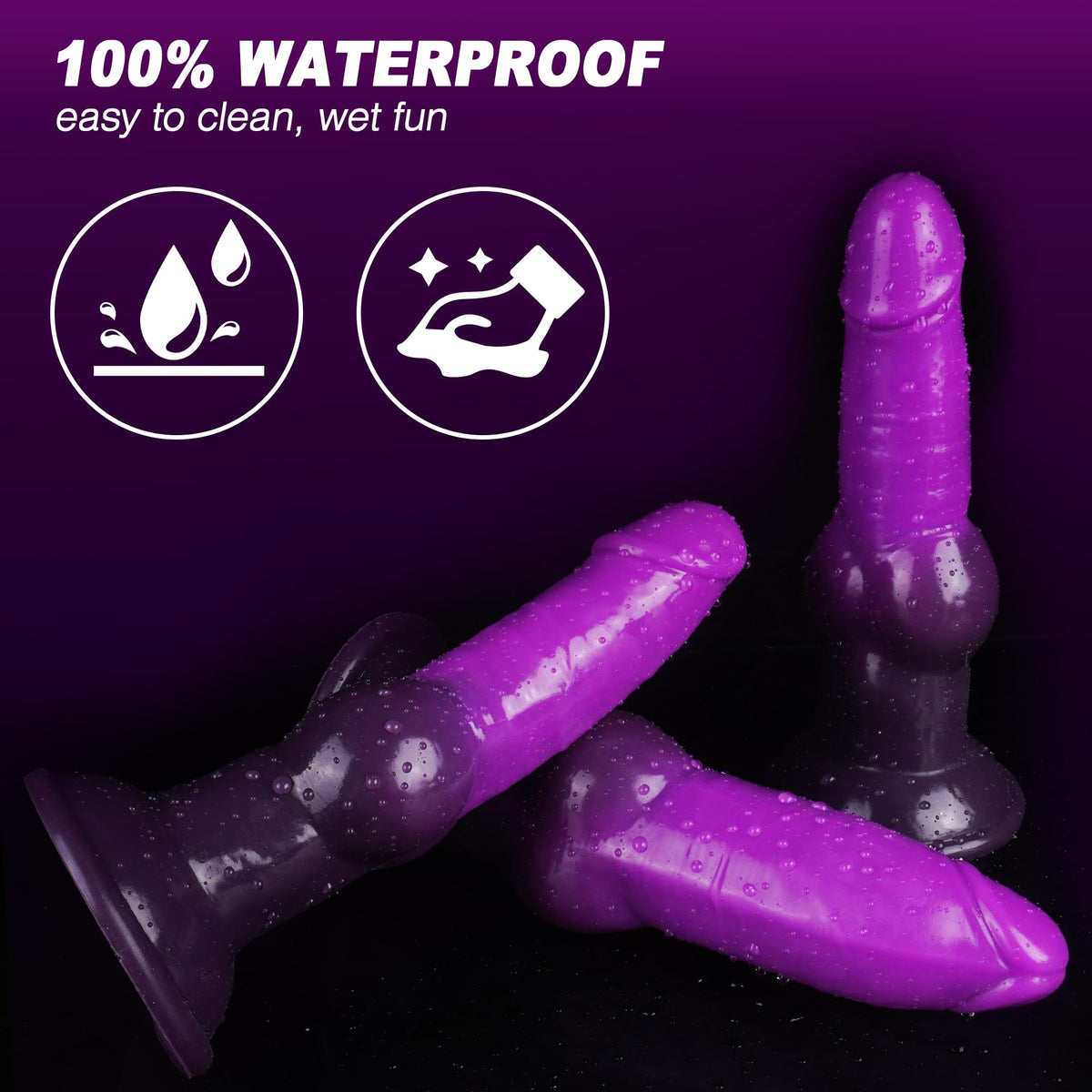 19cm Paarse Fantasie Opblaasbare Buttplug Met Knot