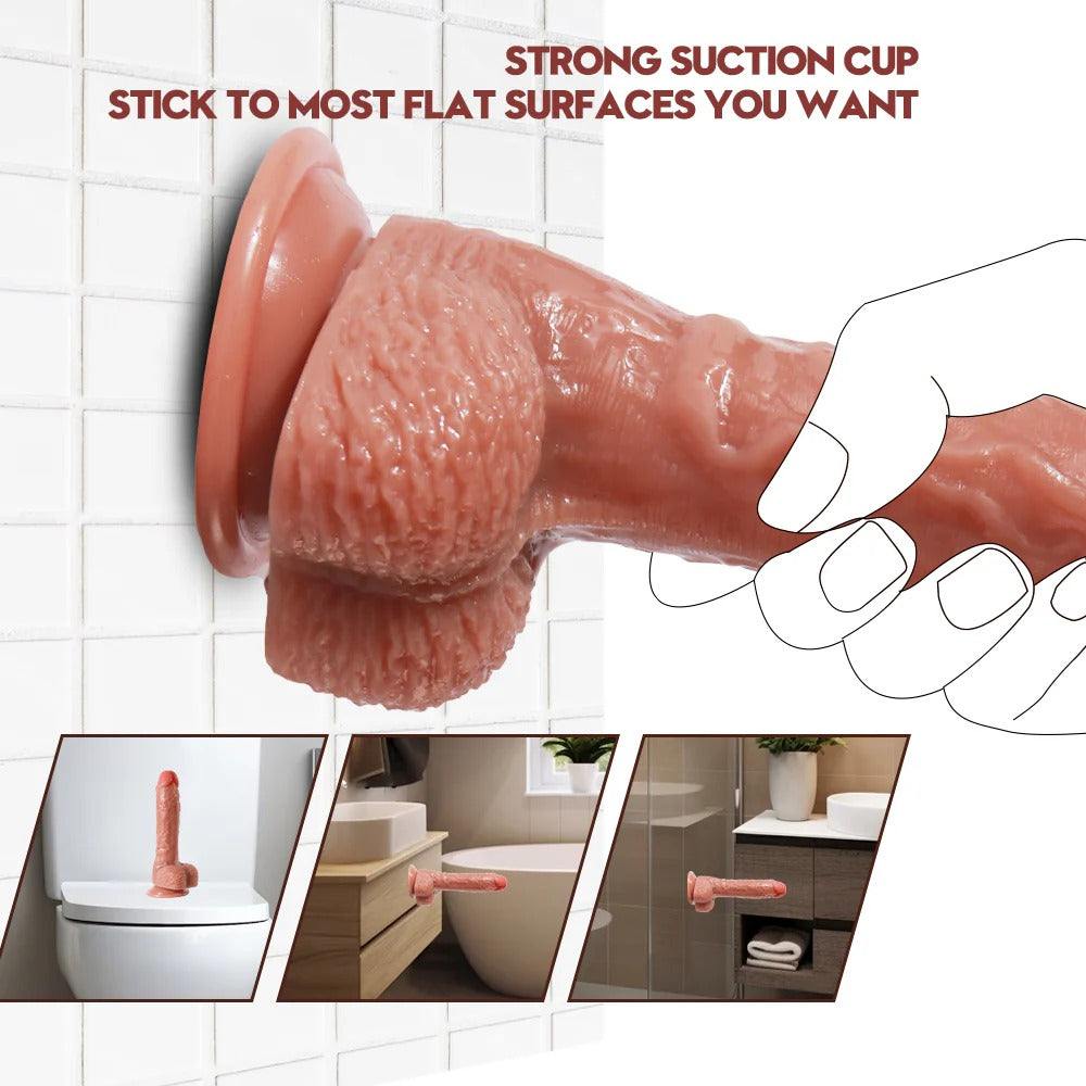 Anatomische Dildo Met Zuignap 21 cm Siliconen