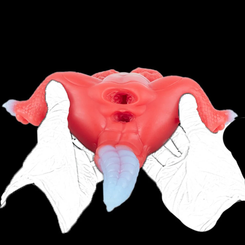 Rode Dinosaurus Pocket Pussy Met Dubbele Ingang