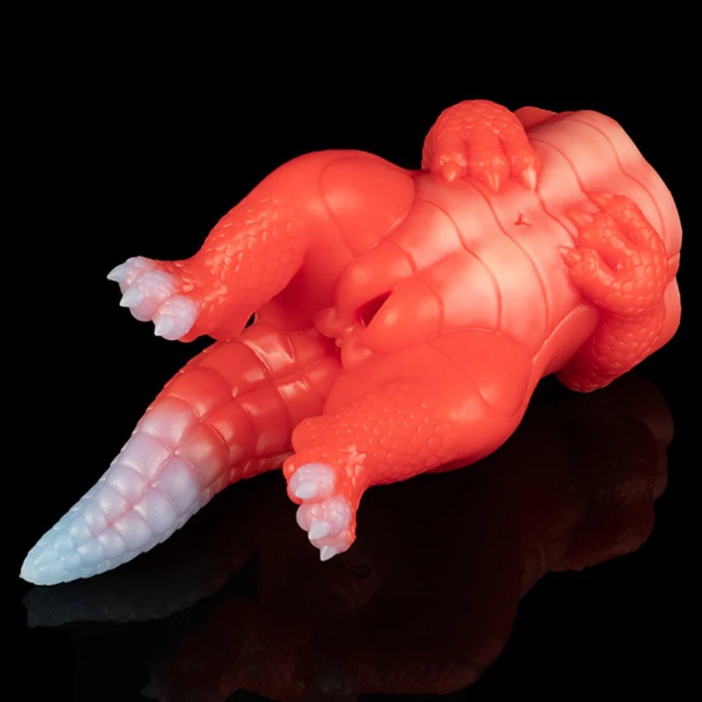 Rode Dinosaurus Pocket Pussy Met Dubbele Ingang