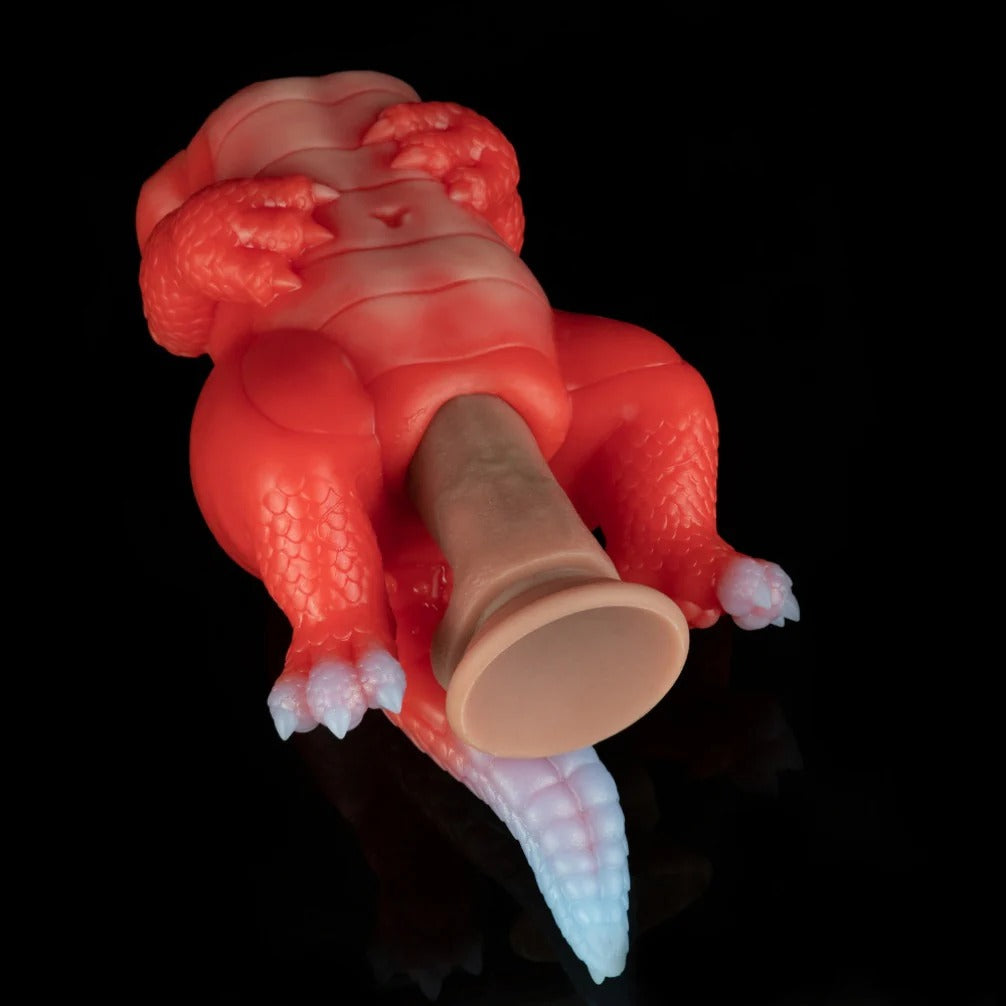 Rode Dinosaurus Pocket Pussy Met Dubbele Ingang