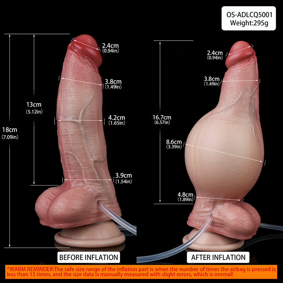 18 cm Dikke Inflatable Squirtingdildo