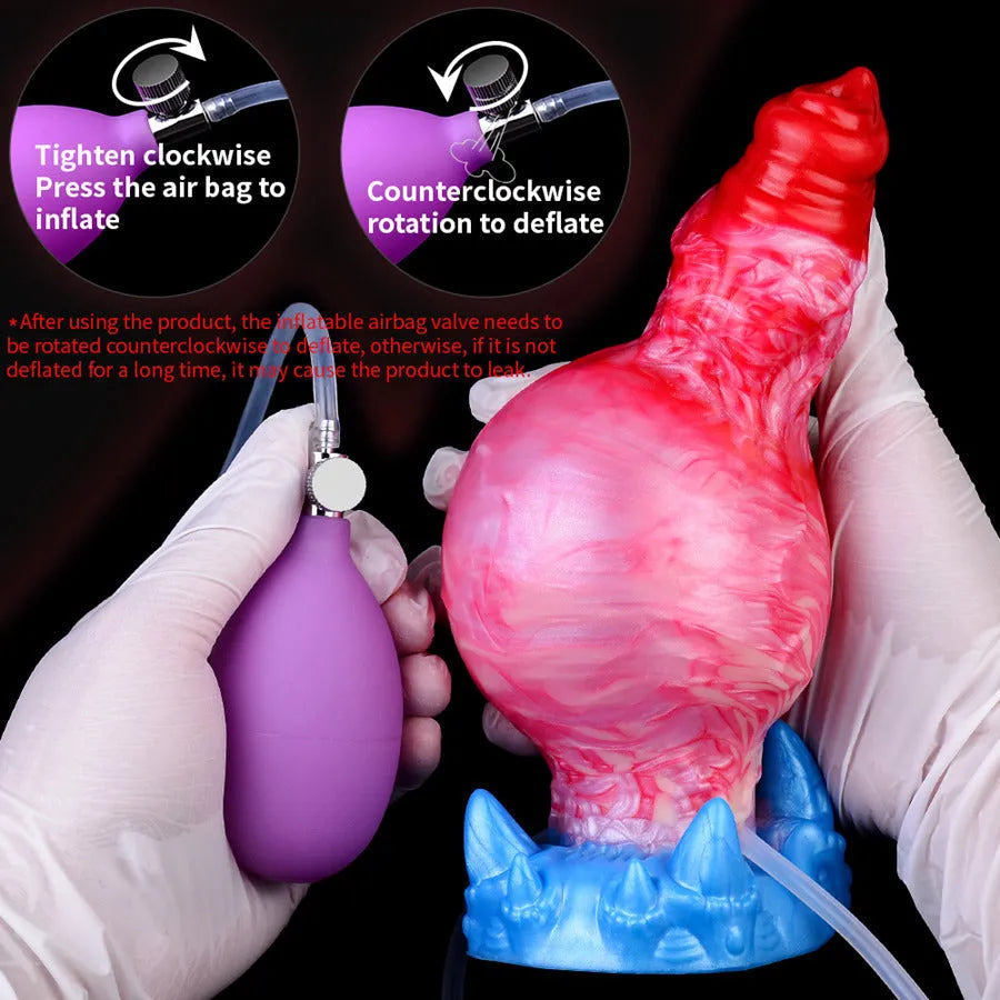 17cm Dog Inflatabledildo Met Squirtingfunctie
