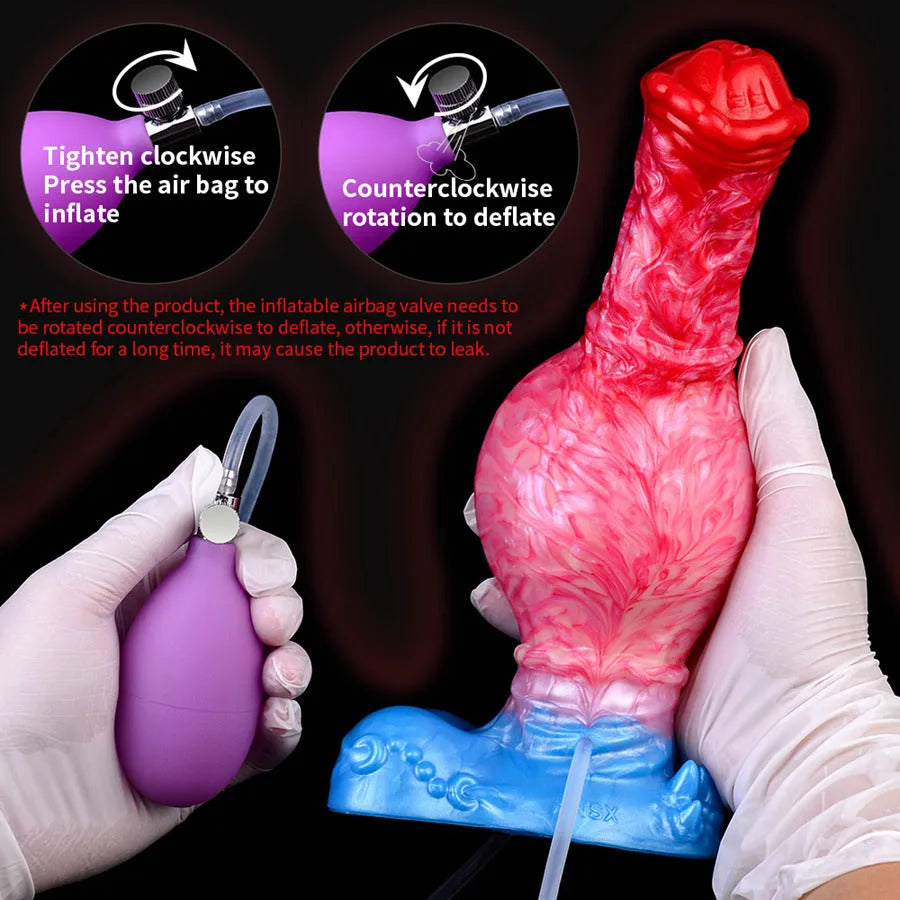 20cm Opblaasbare Horse Knot Squirtingdildo