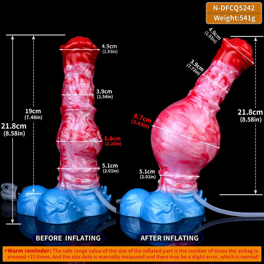 20cm Opblaasbare Horse Knot Squirtingdildo
