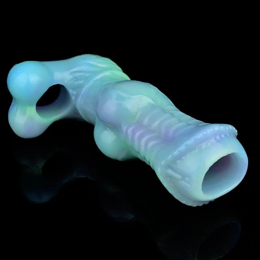 Lichtgevende Horse Cock Sleeve 18cm Met Knot