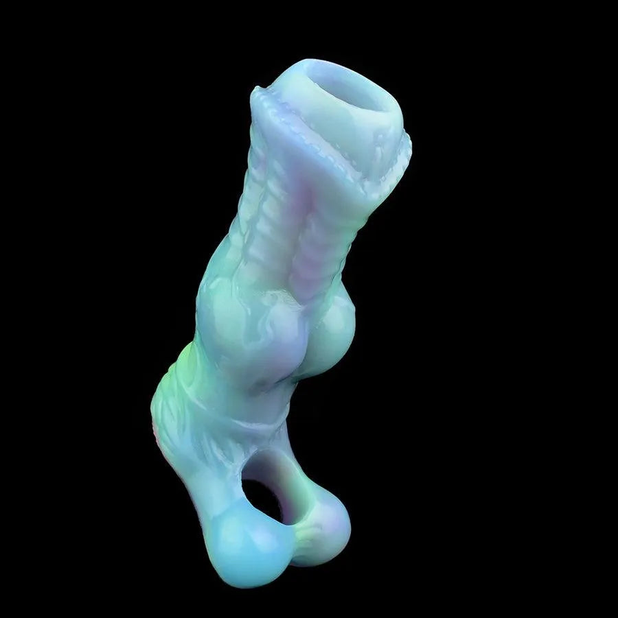 Lichtgevende Horse Cock Sleeve 18cm Met Knot