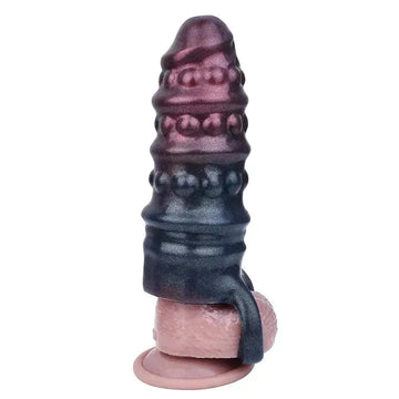 Realistic Ribbed Silicone Penis Sleeve 15cm
