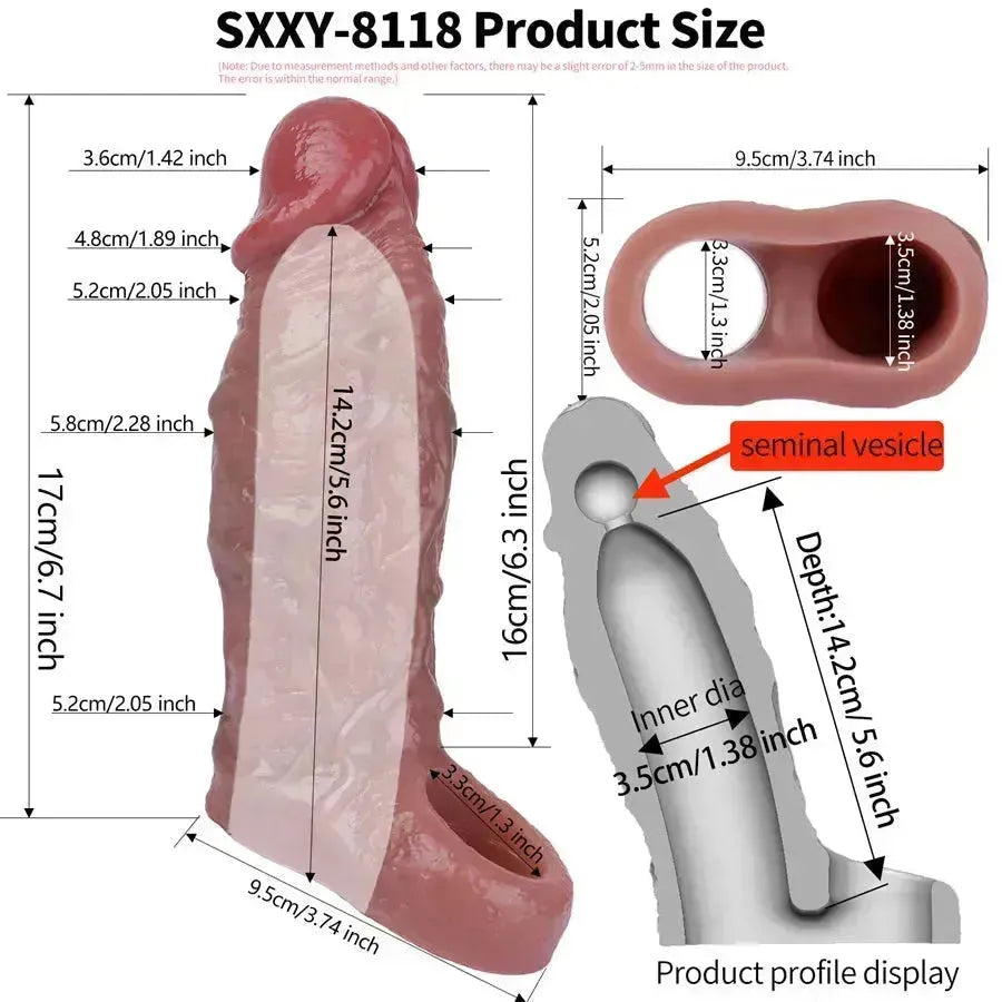 Siliconen Realistische Cock Sleeve voor Meer Omtrek