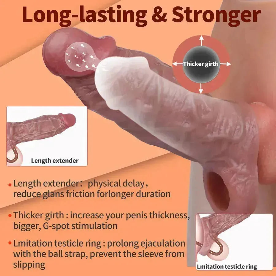 Siliconen Realistische Cock Sleeve voor Meer Omtrek