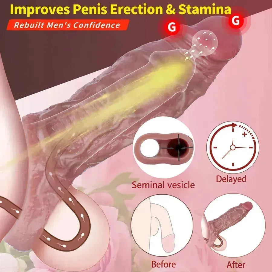 Siliconen Realistische Cock Sleeve voor Meer Omtrek