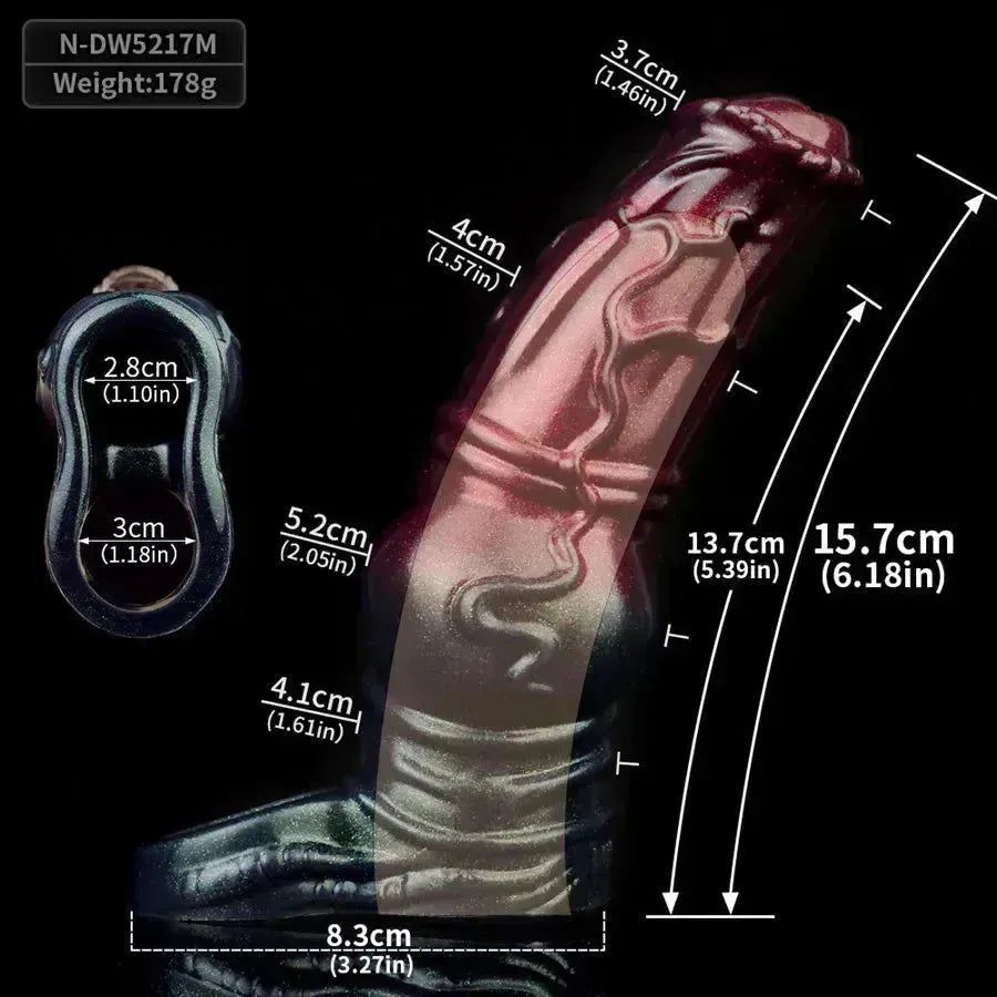 Siliconen Penis Sleeve Paarden Design Met Knoop
