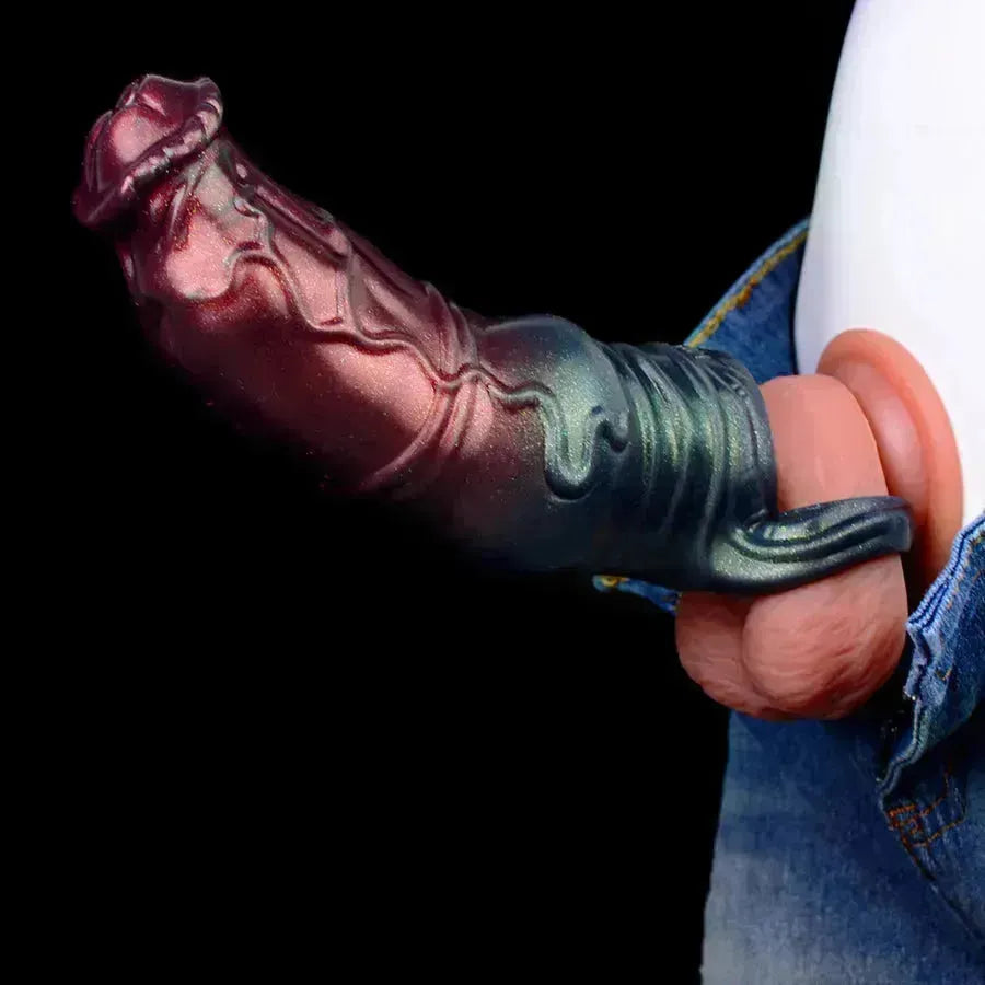 Siliconen Penis Sleeve Paarden Design Met Knoop