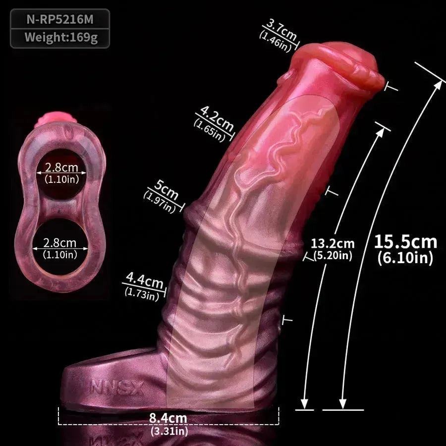 Realistische Siliconen Horse Cock Sleeve Extra Groot